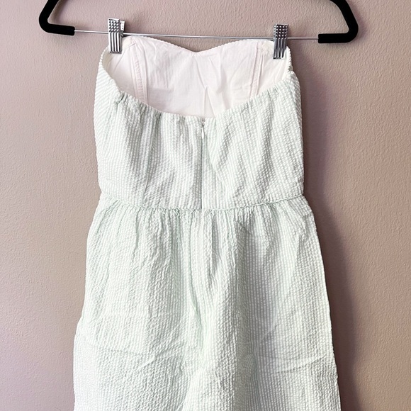 J. Crew striped strapless picnic mini dress in mint green & white - Picture 4 of 8